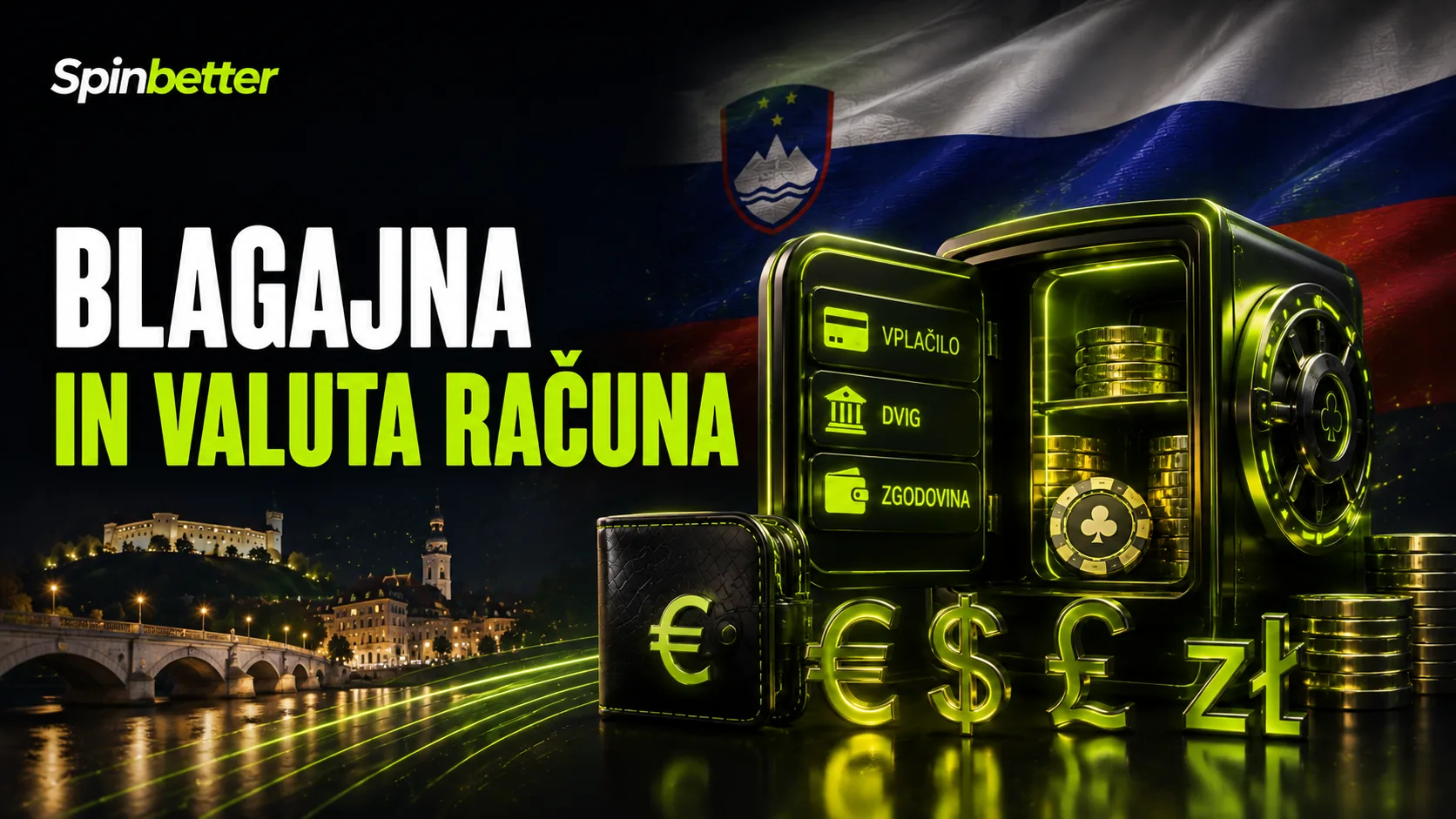 blagajna SpinBetter casino: vplačila in izplačila v evrih